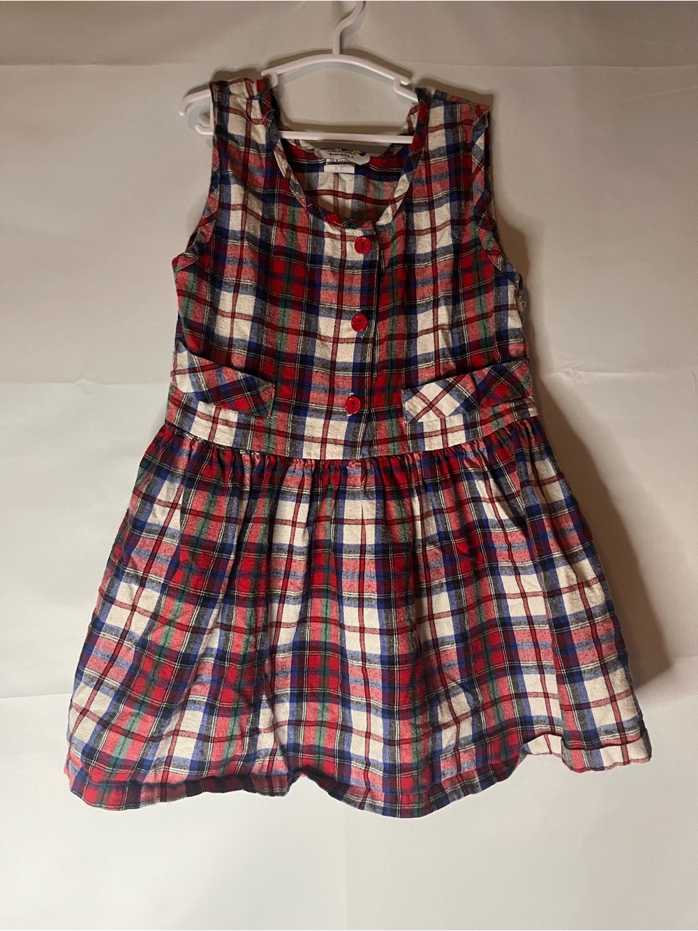 Melody Girls Flannel Plaid Cotton Sleeveless Dress